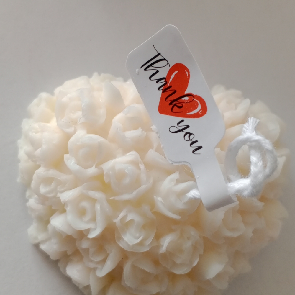 Cream Heart-Shaped Rose Soap